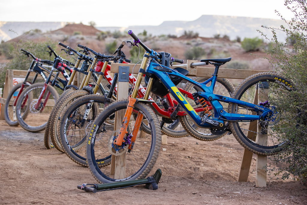 The bikes outside the athlete tent at Red Bull Formation in Virgin, Utah, USA on 29 May, 2021.