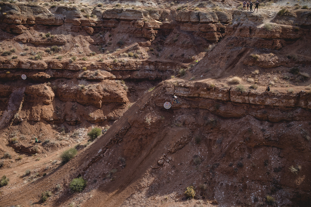 Jess Blewitt hits the double drop on ride day 1 at Red Bull Formation in Virgin, Utah, USA on 29 May, 2021