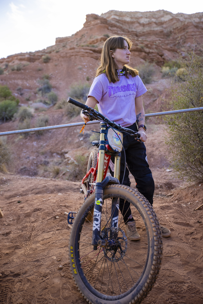 Vinny Armstrong prepares to ride at Red Bull Formation in Virgin, Utah, USA on 29 May, 2021.