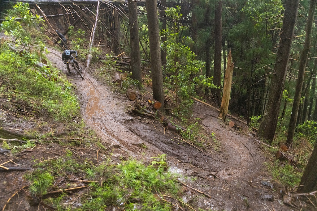 We have all ridden stuff like this soaking wet muddy but once your wet you dont care. Almost a case of the wetter the better with regards to grip. Trans Madeira 2021 Spring edition. D2. Jacob GIbbins