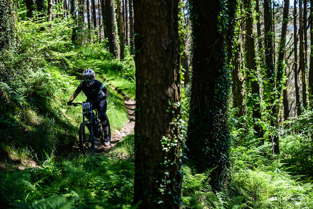 E-BIKE WARNING Liz Greaves making her way through some classic welsh single track on stage 3. Any E-Bikes found to be modified or chipped ment disqualification for its rider and as always E-Bikes only raced other E-Bikes.