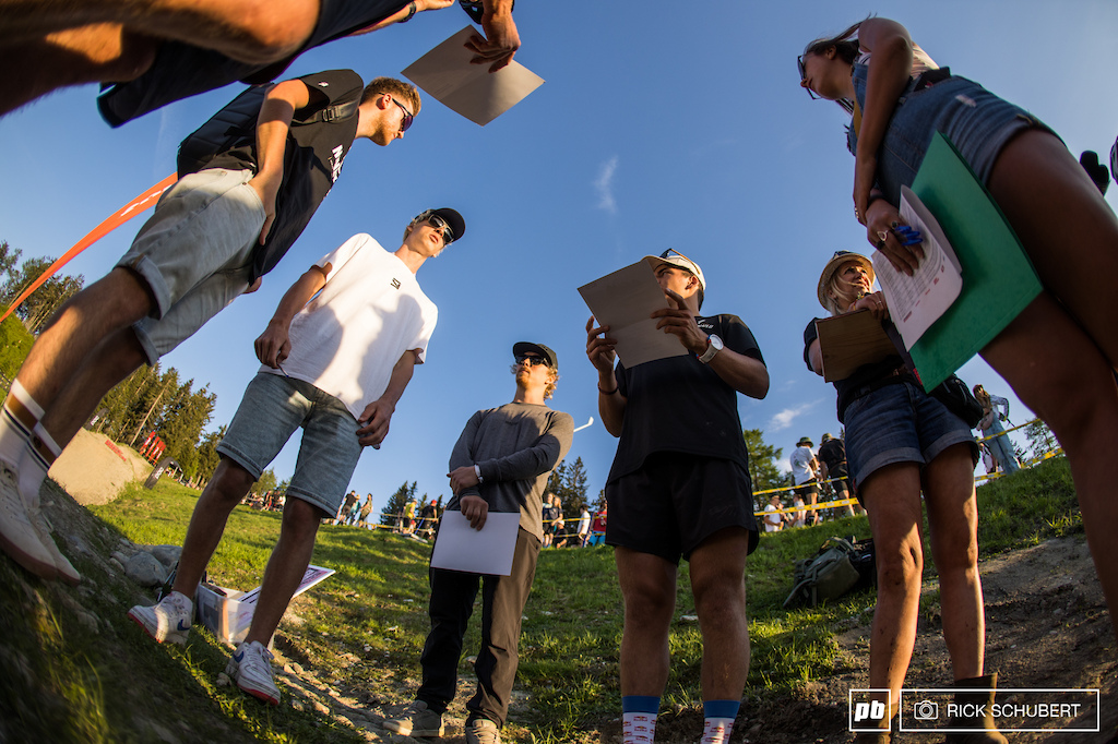 It's judging time. Who gets his bike sideway the best?