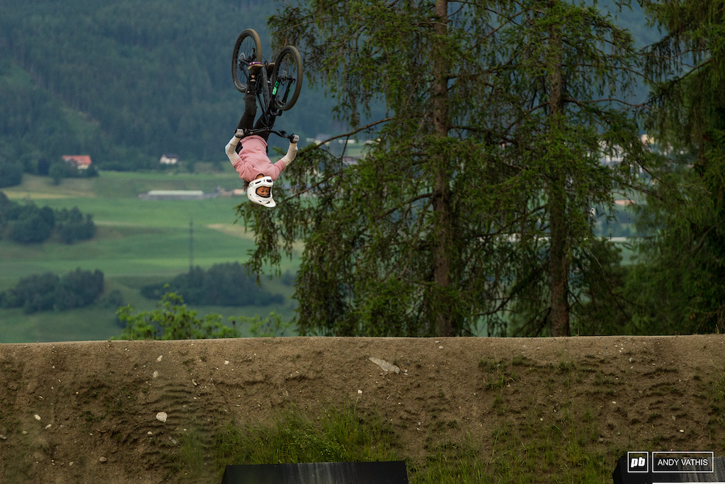 History was made today as Robin Goomes became the first women to flip her bike in speed and style. Big ups to her.