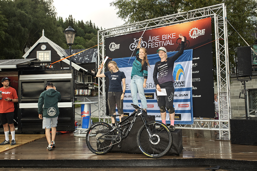 Josafine Bj rkman Filippa Ring Ingun St hl for the women podium at the Swe Cup MTB Enduro in re Sweden - 2021 07 08 The first round of the newly formed national series Swe Cup Enduro arrives in re alongside the re Bike Festival for Round 1. Riders tackled a challenging 5 stage enduro where they can earn UCI points towards racing on the international EWS.