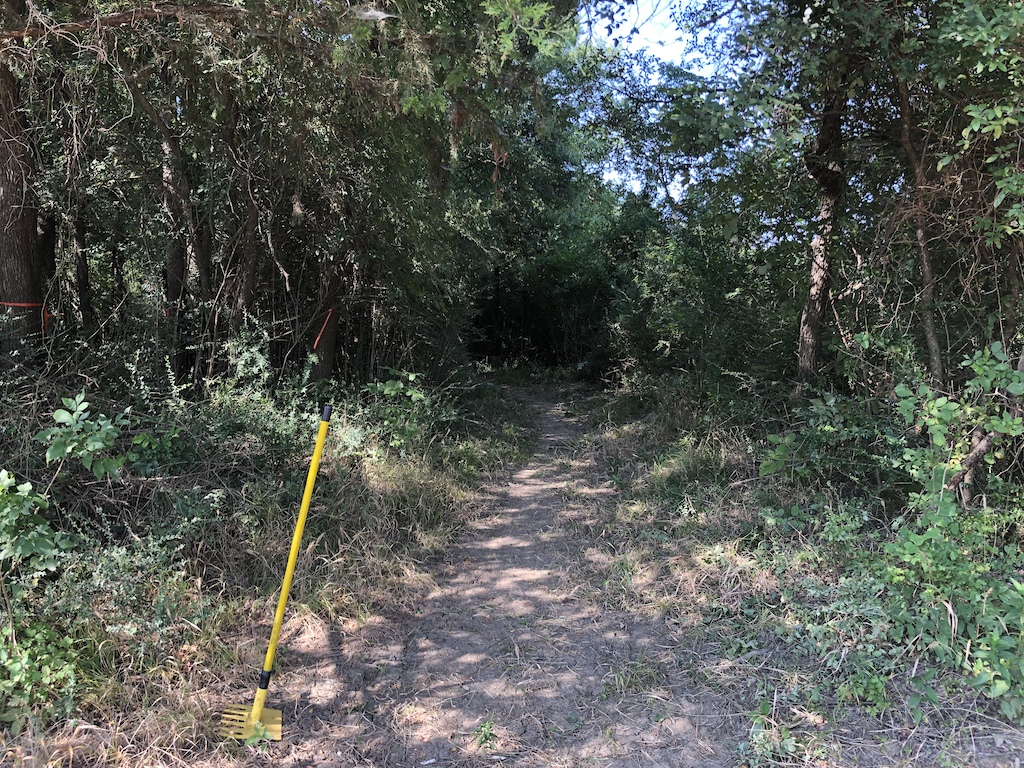 Trail work. First since trails were closed by the city for infrastructure construction.