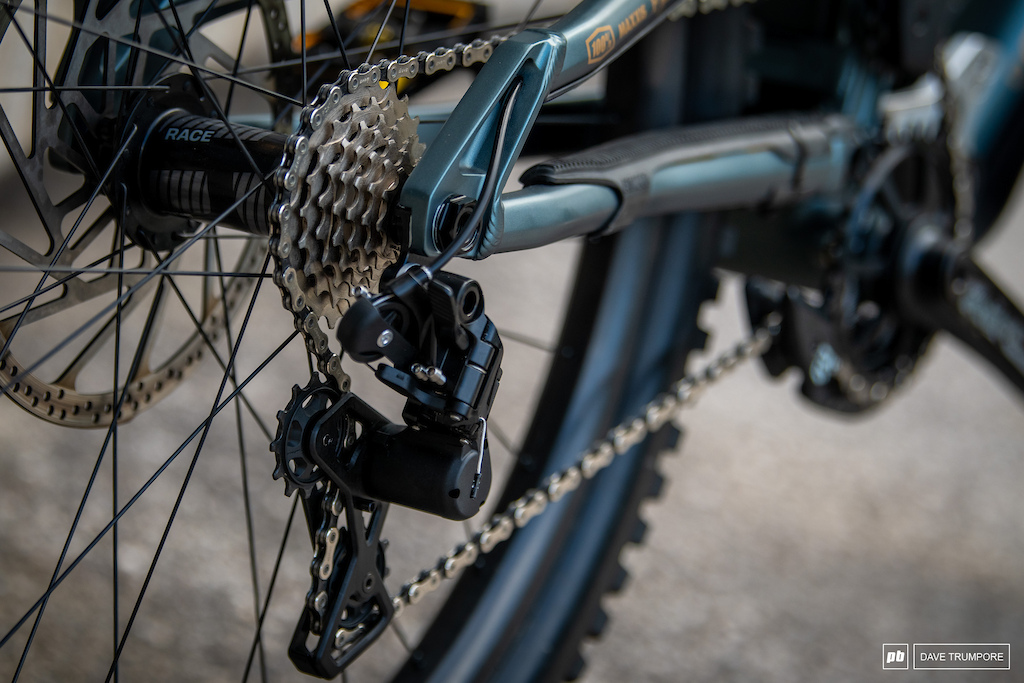 A shiny new version of the TRP derailleur of Greg Williamson s bike