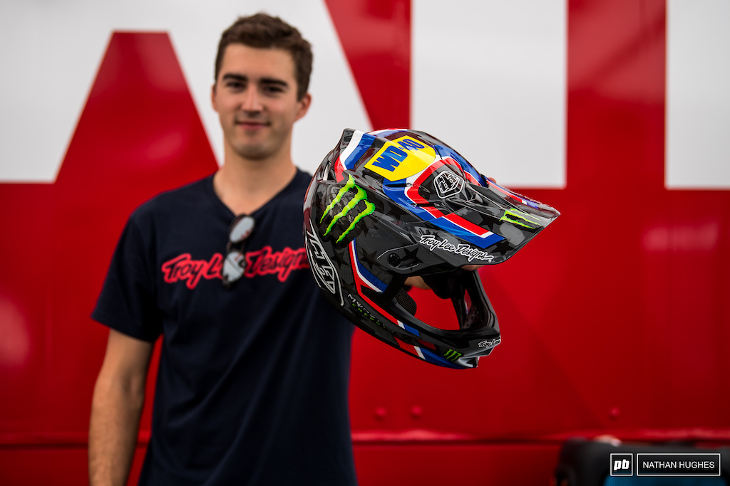 Luca Shaw and his custom red white and blue TLD.