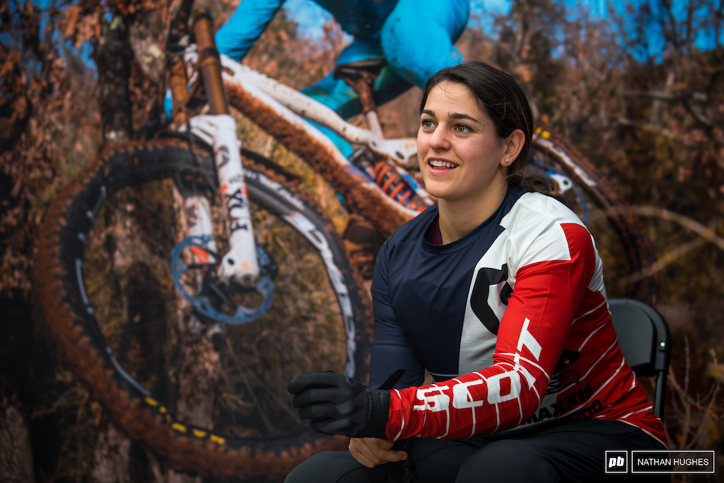 Marine Cabirou continues her road to recovery after her huge crash on the Les Gets road-gap.