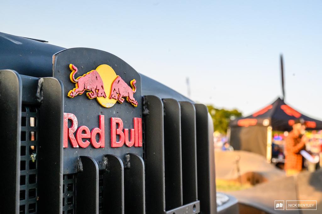 The Classic Red Bull party truck was on hand to pump everyone up with the tunes.