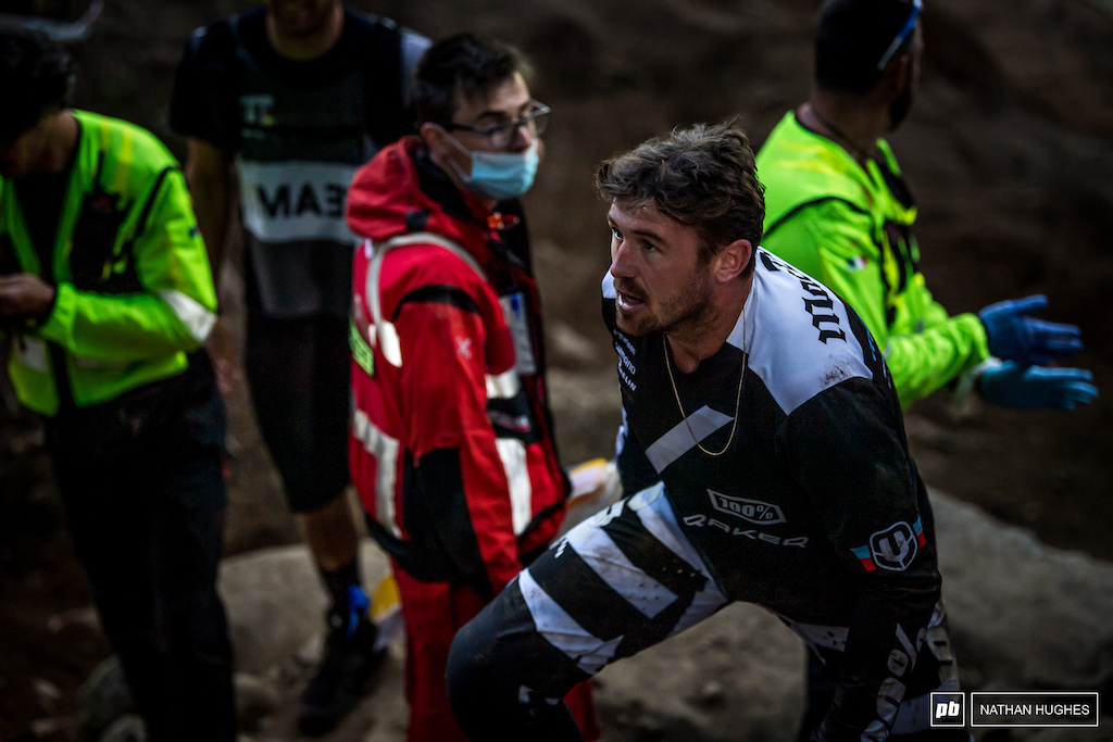 High on adrenaline from the huge bail at the time, the soreness unfortunately caught up with Brook in time for qualies.