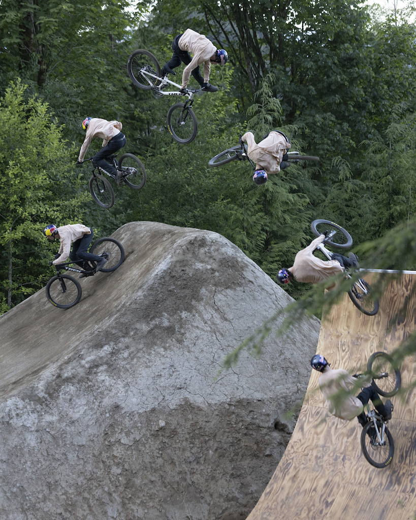 Brandon Semenuk during the filming of Realm on the Sunshine Coast Canada on July 03 2021.