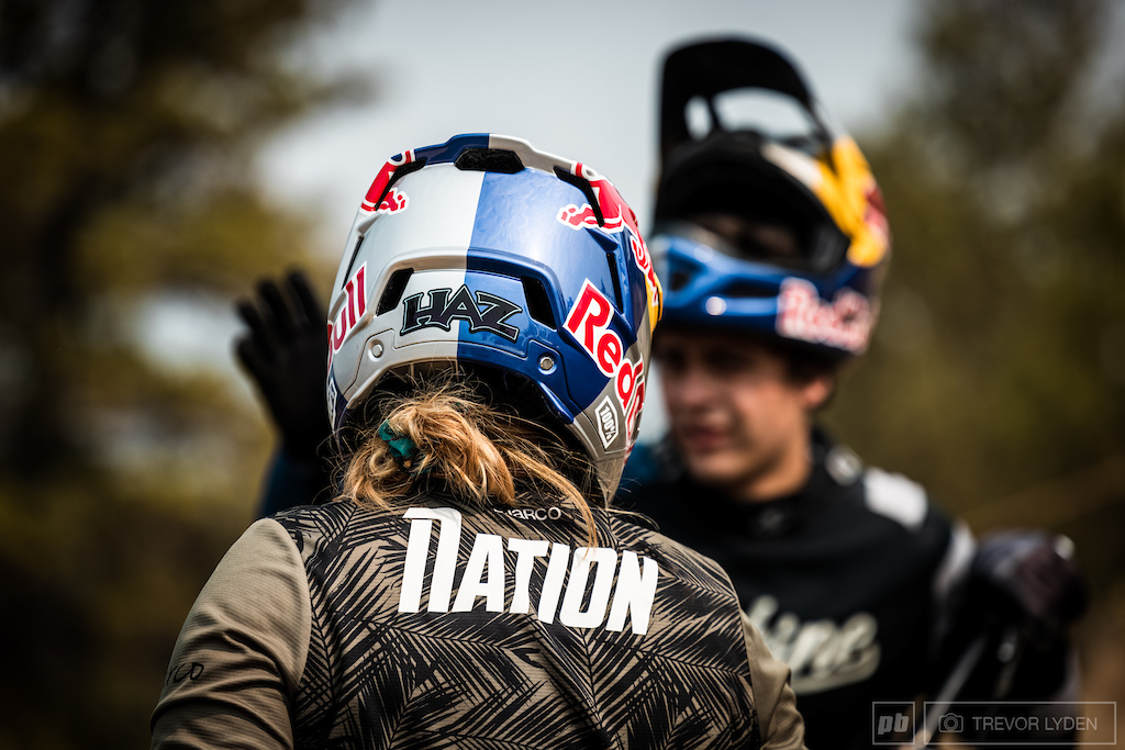 Red Bull athletes Harriet Burbridge-Smith and Carson Storch sharing line beta.