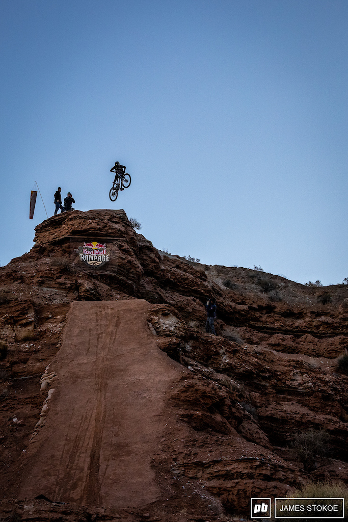 The sun was barely up and riders were practicing their lines to make sure that any concerns on how their features felt to ride were minimized - there's no omitting concerns at Rampage.