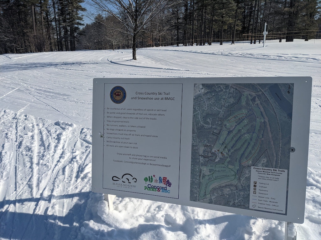 Concord Parks & Rec welcomes cross country skiers at Beaver Meadow.