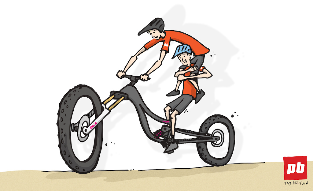 clipart mountain biker chased