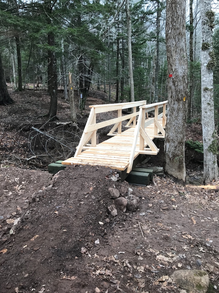 Ramp to access footpath bridge