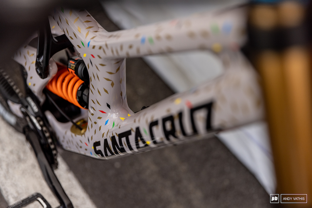 There are a few rainbow stripe details found on his new V10.