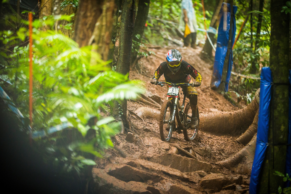 Downhill mountain biker Mick Hannah taking part in Ride Cairns. Photo by Tim Bardsley-Smith
