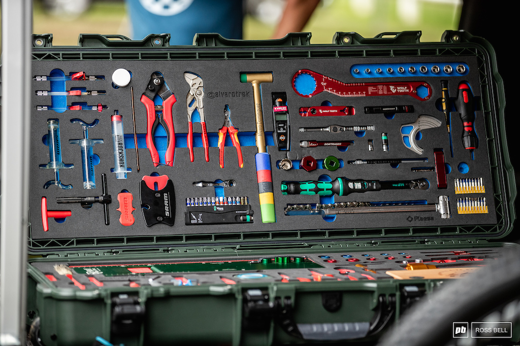 Trek mechanic Alvaro Dominquez s new toolbox is a thing of beauty.