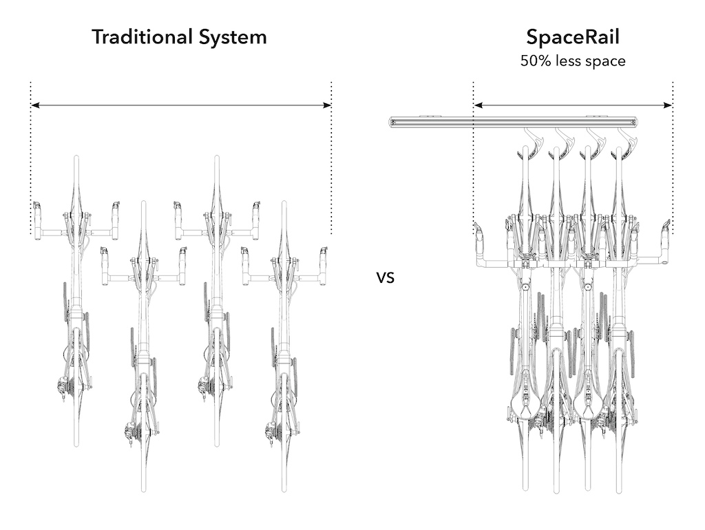 Stashed Spacerail Bike Storage system