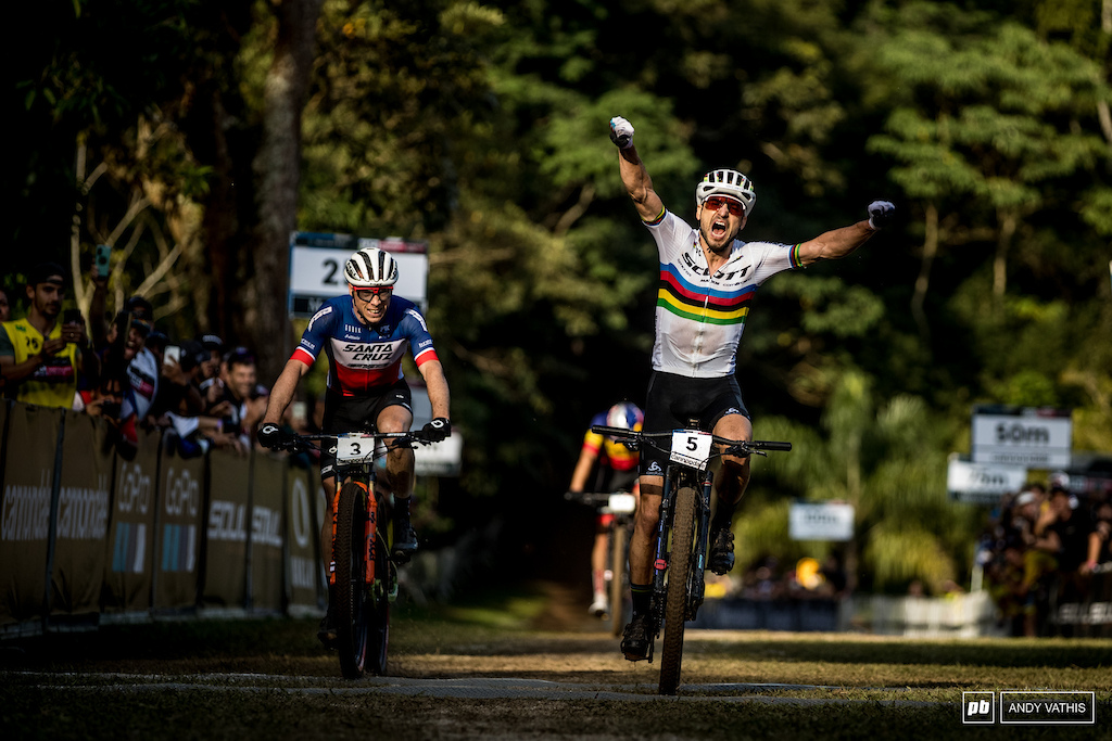 That's win number 33 for Schurter.