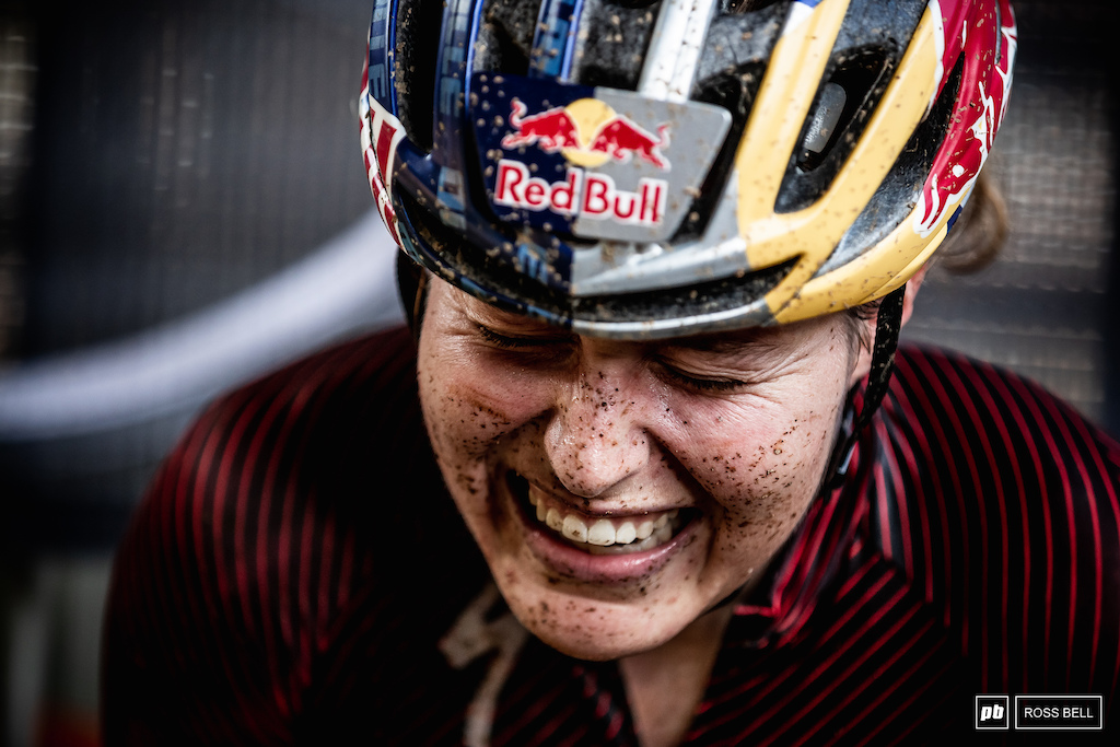 Laura Stigger happy with her day's work.