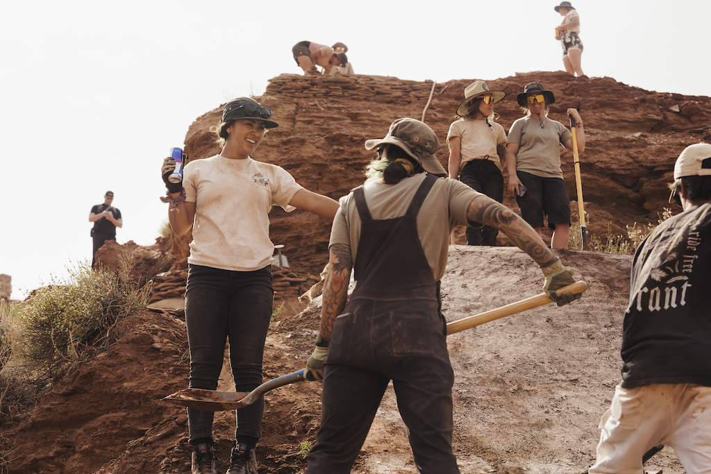 Athletes and diggers finish prepping lines at Red Bull Formation on May 12 2022 in Virgin Utah.