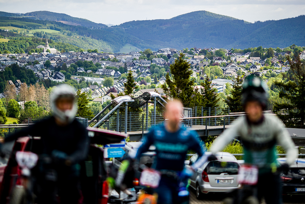 Saturday Morning practice during round 2 of The 2022 4X Pro Tour at Bikepark Winterberg Winterberg Germany on May 28 2022. Photo Charles A Robertson