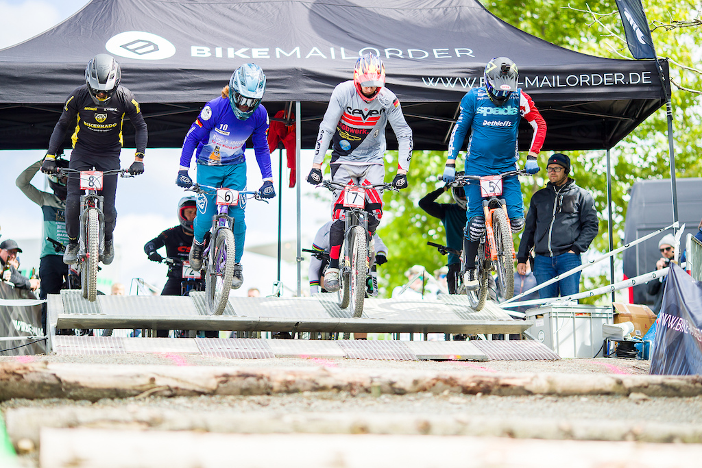 Saturday s racing during round 2 of The 2022 4X Pro Tour at Bikepark Winterberg Winterberg Germany on May 28 2022. Photo Charles A Robertson