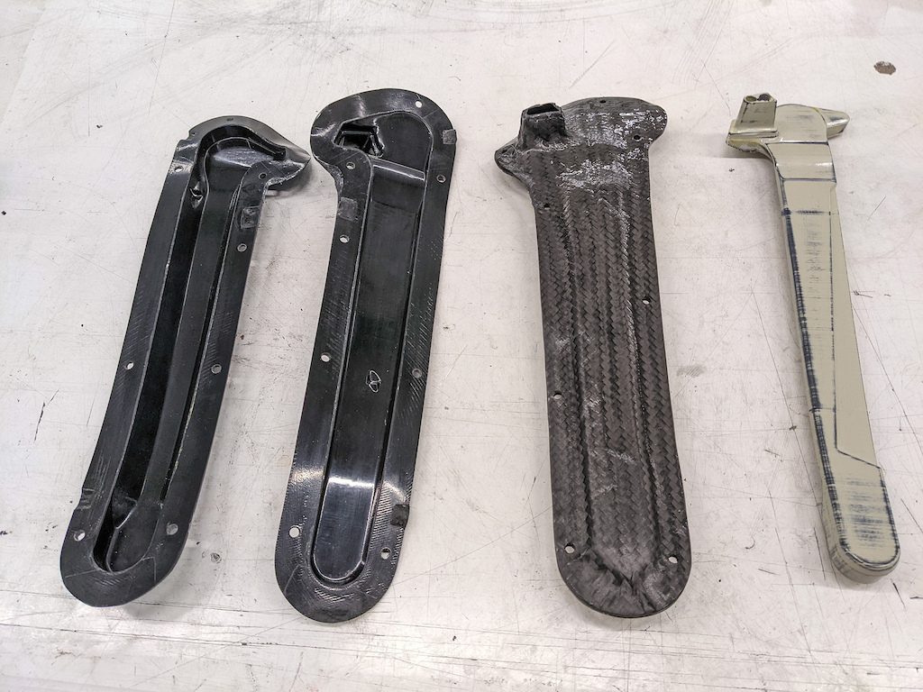 seat stay moulds: finished tooling after the post cure.