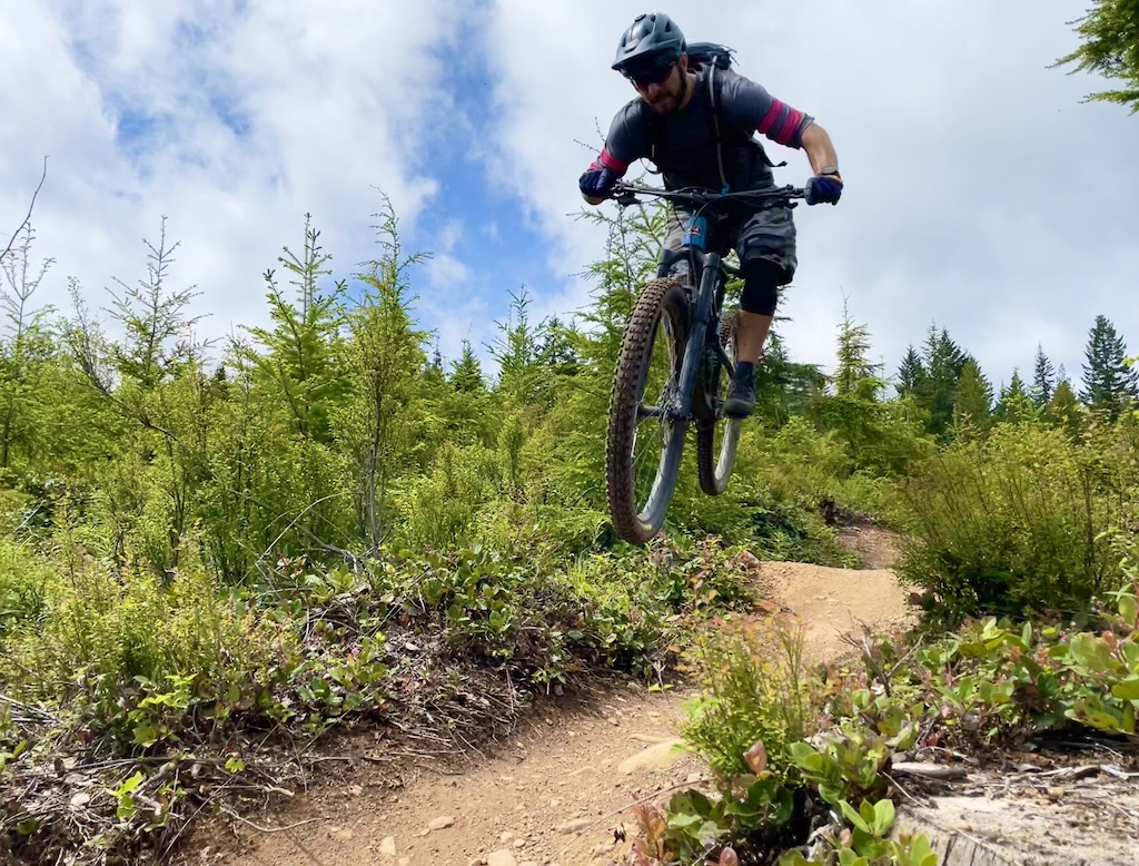 Mountain Biker Jumping in Cumberland