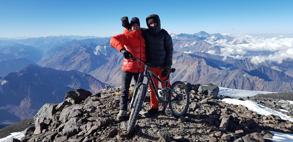 Summit Tupungato Volcano. The highest mountain of the central Andes mountain range. Just two of us can made it.
From Chile to the world!.