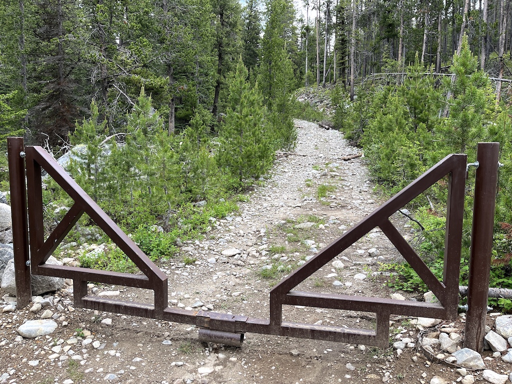 Gate installed 2021 - marks the beginning of non-motorized Carmen Creek Trail 6138.