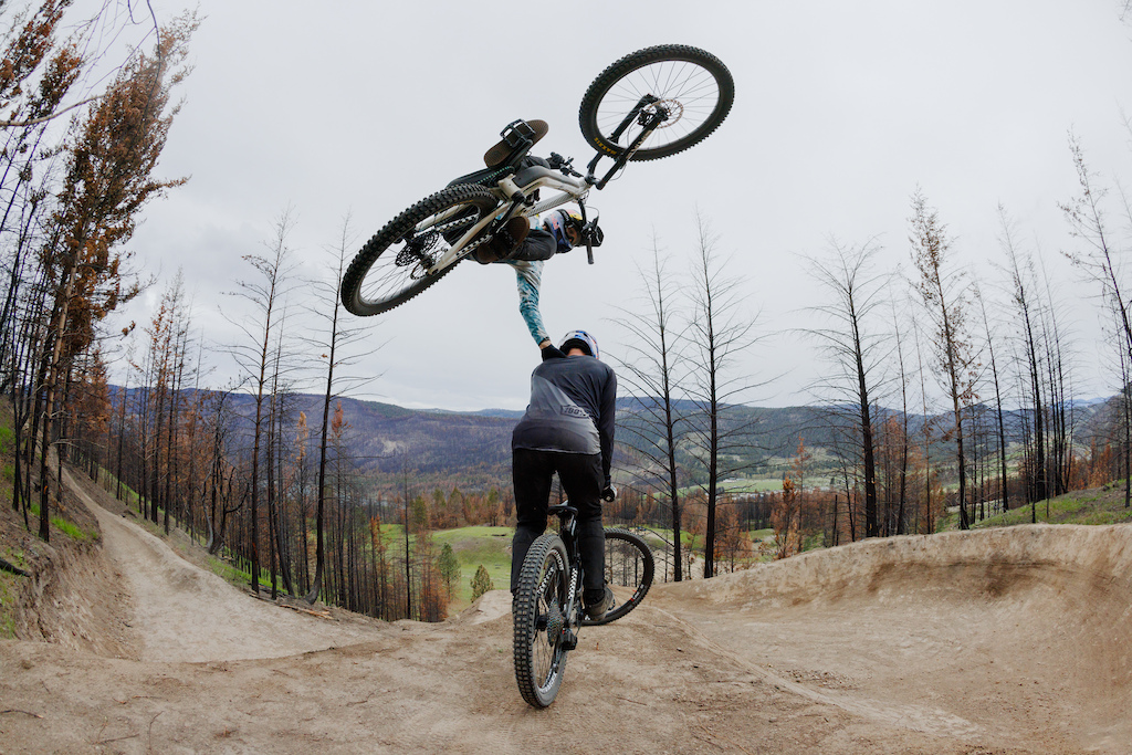 Brandon Semenuk and Kade Edwards Riding during 'Parallel', in Falkland, Canada on May 4th, 2022
