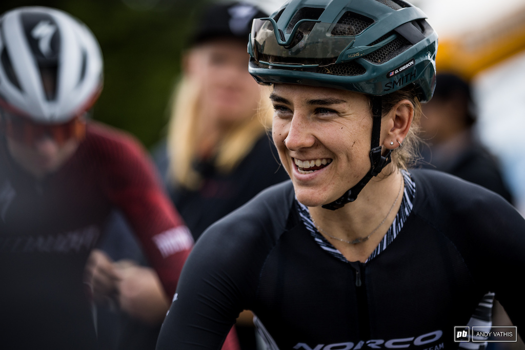 All smiles for Gwendalyn Gibson. She's been on the climb this year, chipping away at the results sheet.