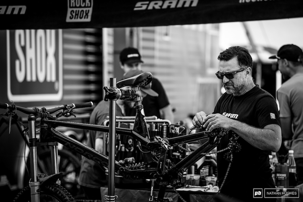 Sram's Todd Anderson on the tools.