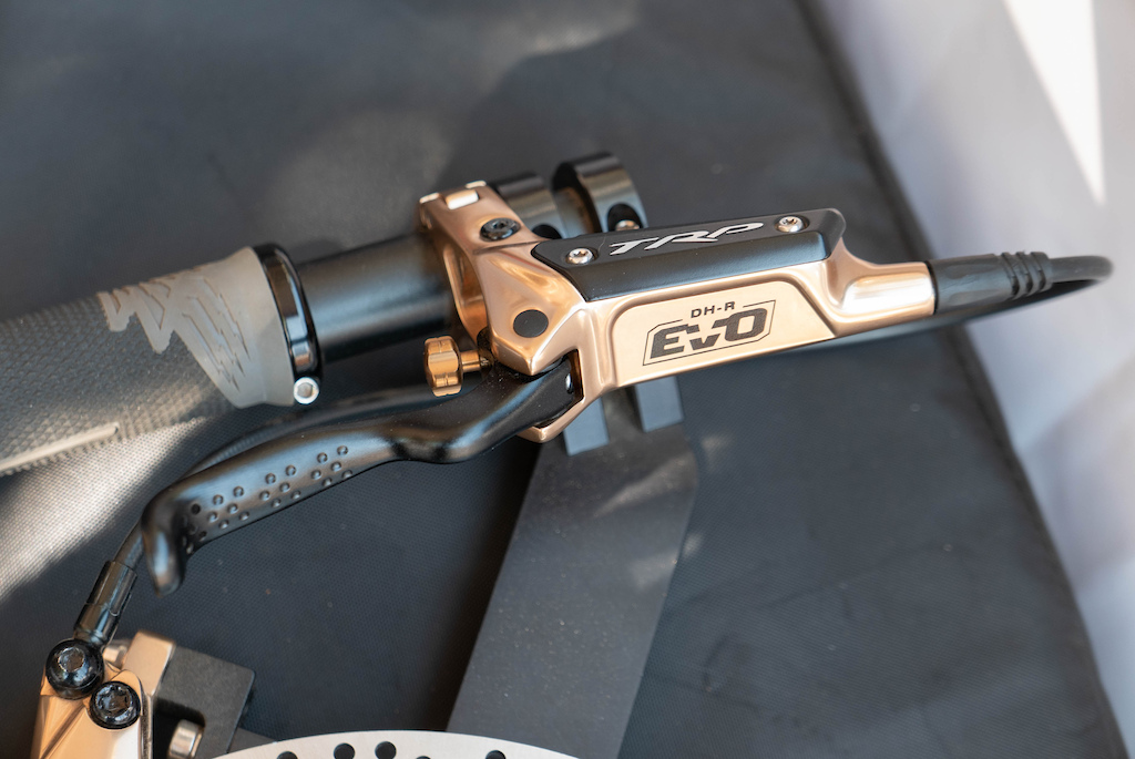 TRP had nothing new to show yet, but transmission plans are underway.  For now, check out this DH-R Evo brake.
