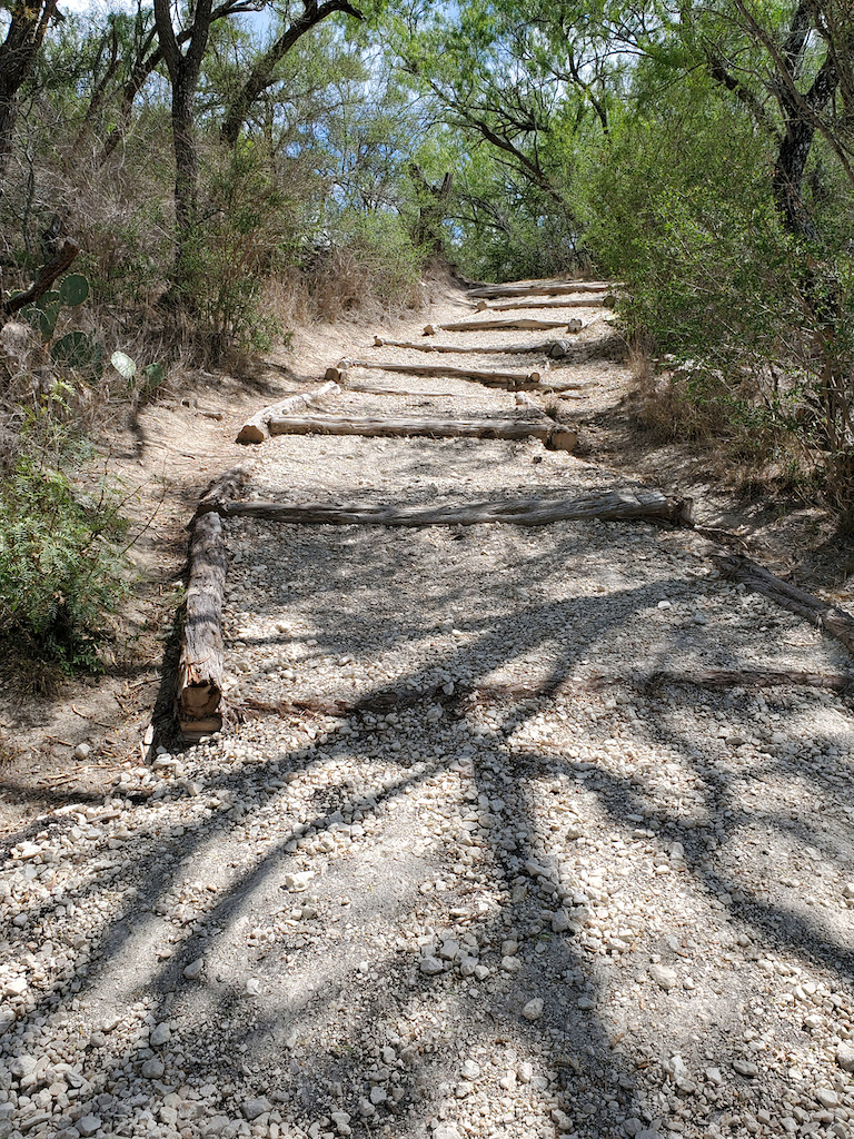 Rio Medina Stairs connecting to El Chaparral (Medina River Greenbelt)