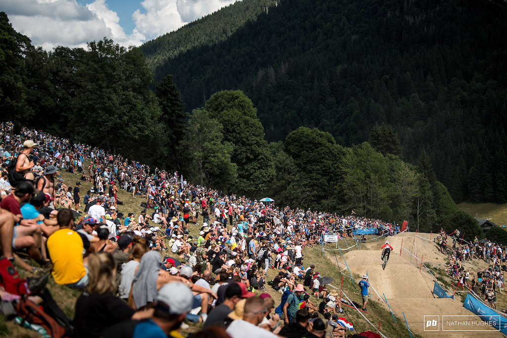 The crowd was huge until it got more huge as only a few riders remained at the top of the hill.