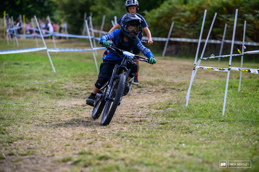The Rippers downhill course finished with a tight grassy turn into a finishing sprint straight