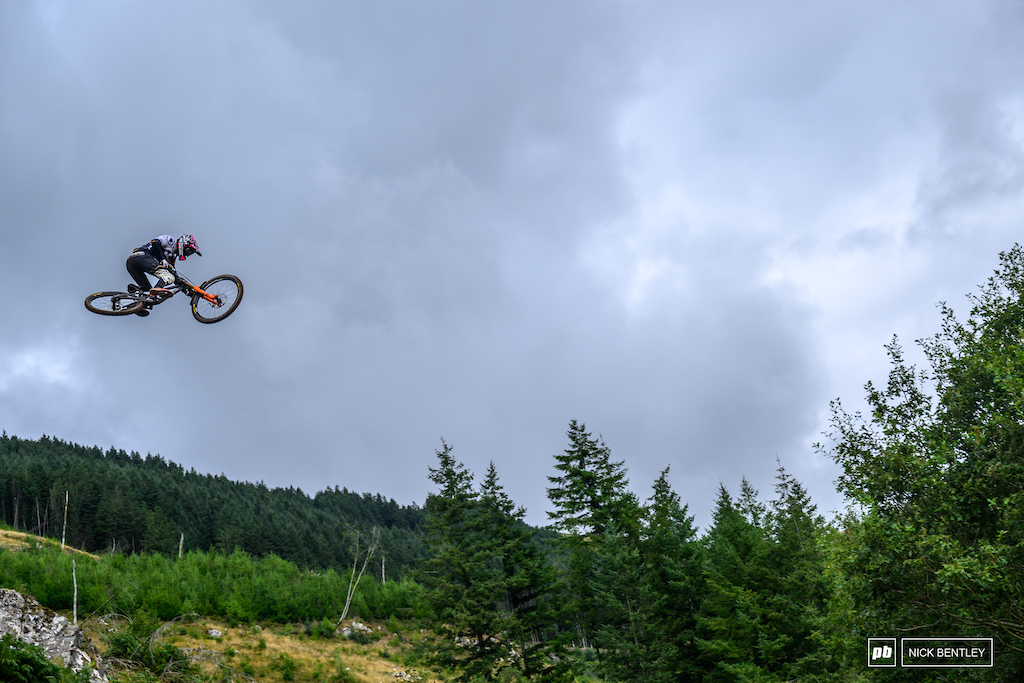 Jim Monro laying it flat off the road gap