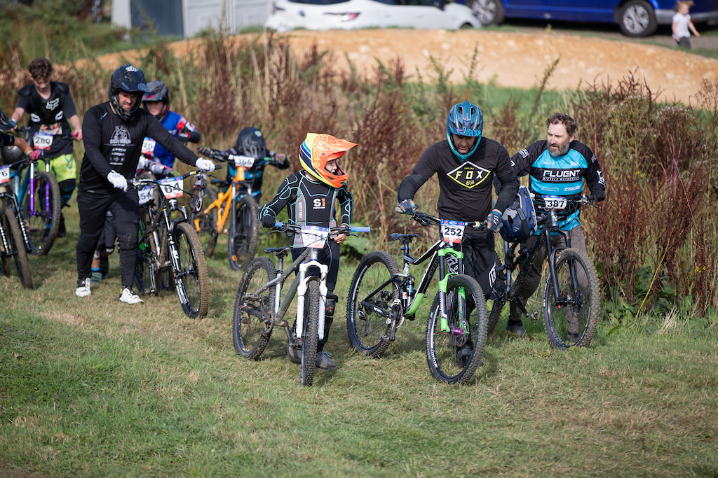 It's always great to see the riders of all ages gossiping on the push up to the start