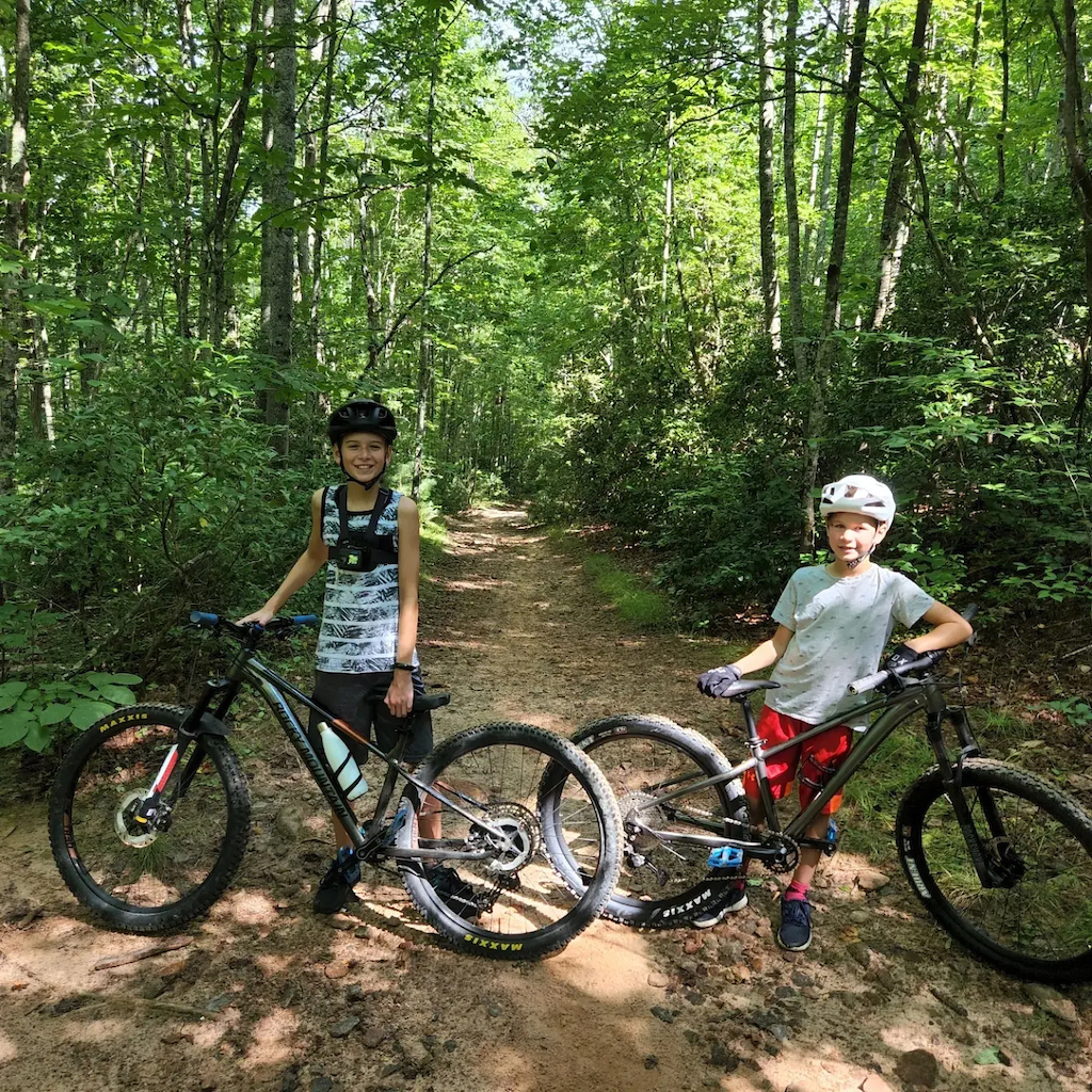 Family trip to North Carolina. Riding trails in Bent Creek.