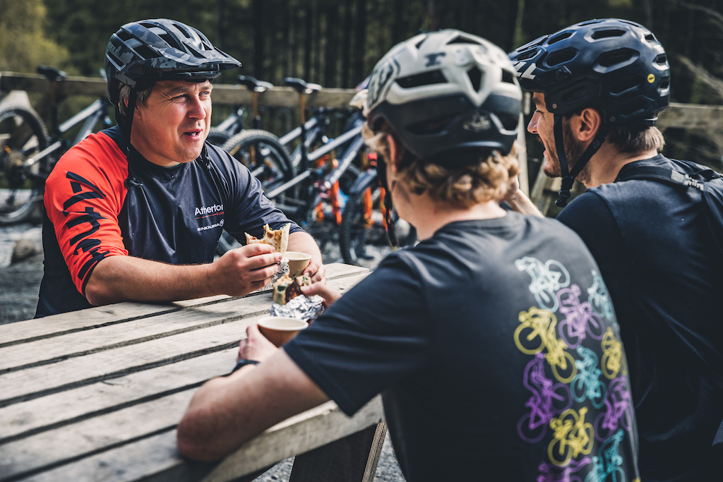 The ride from Dyfi Bike Park to the Aberdyfi coast is 26km of ascent and descent, so a refuel was essential.