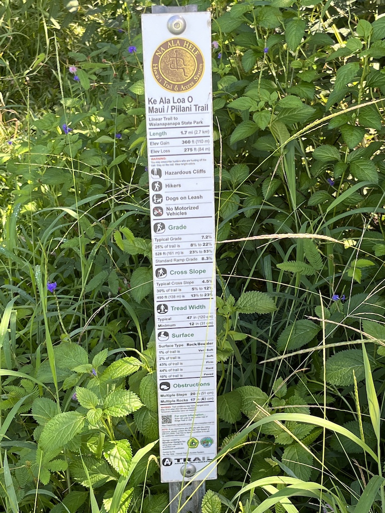 Trail sign with details