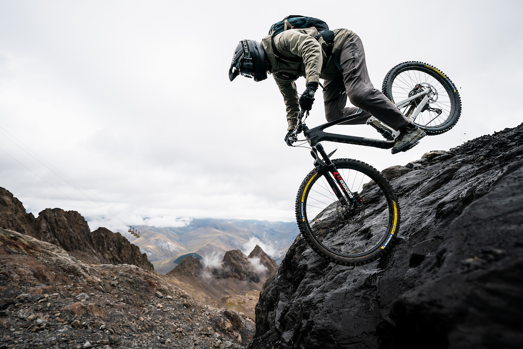 Vinny T rides the tech alpine trails of La Grave. Photo Morgan Bodet