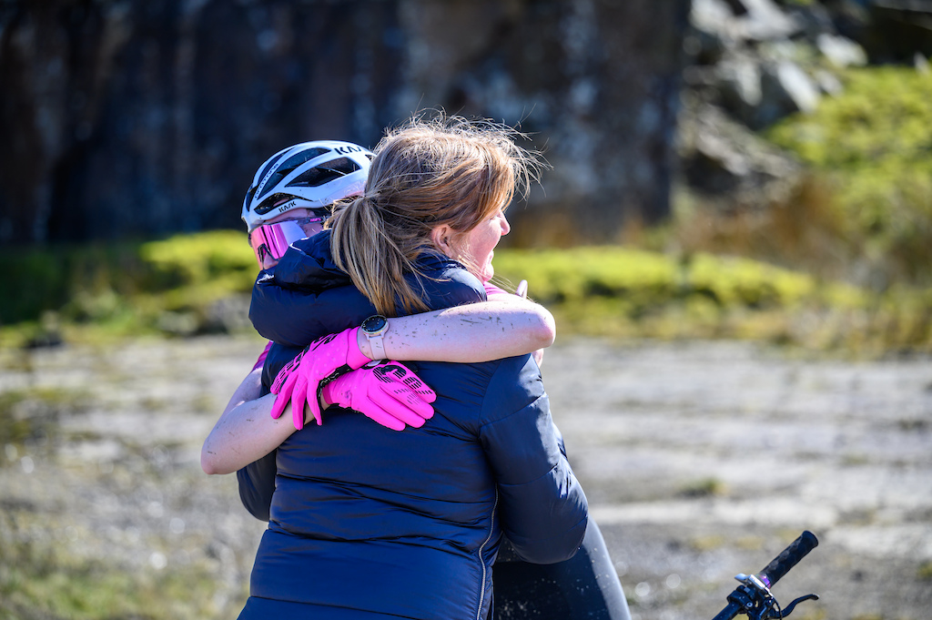 Who doesn't need a hug from mum when you've just finished the race