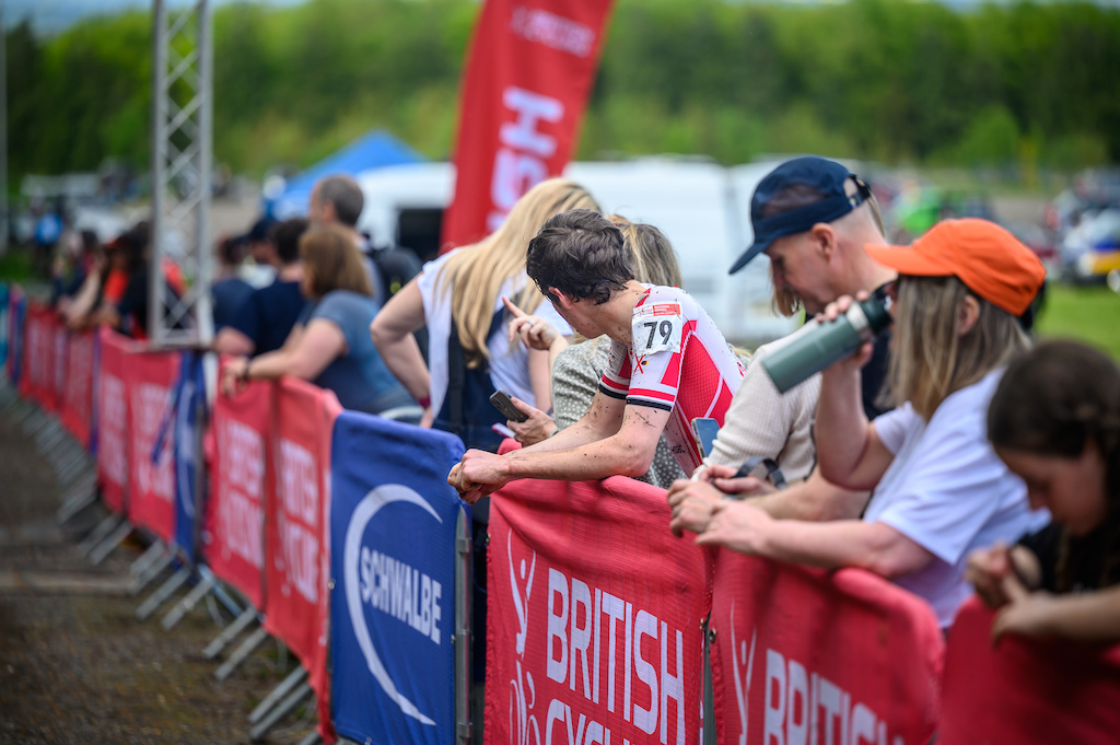 Riders who had finished their race came to cheer on their fellow competitors