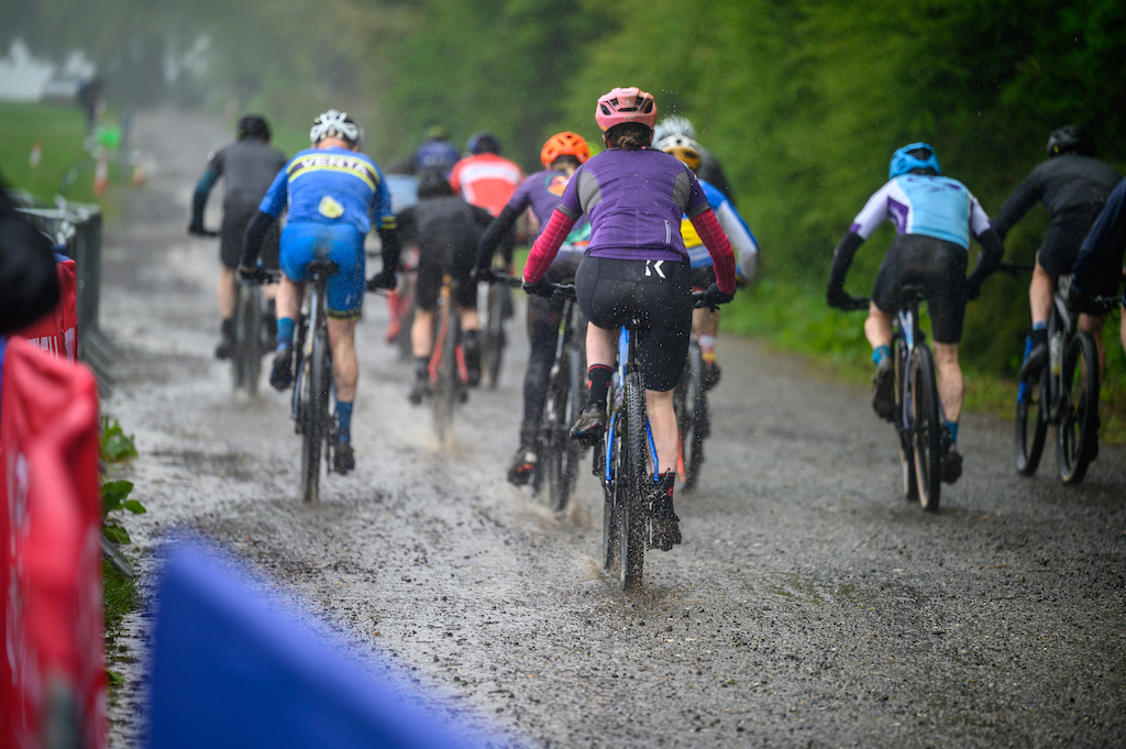 The course started with a steep fire road climb you definitely didn t want to be too close to your fellow competitors with all the spray