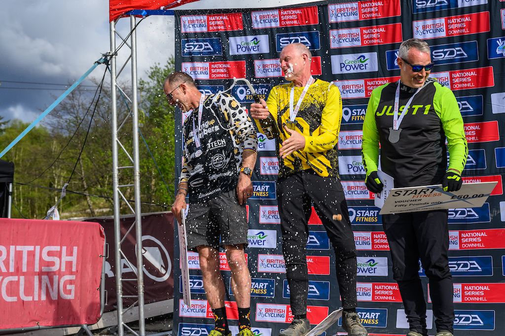 These veteran riders know how to have fun with the champagne